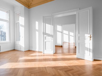 sanierte Altbau-Wohnung mit Flügeltür und Parkett