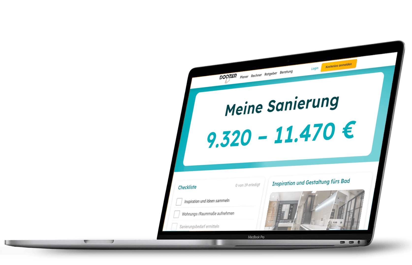 Laptop mit dem Doozer-Dashboard