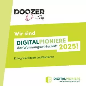Siegel Digitalpioniere der Wohnungswirtschaft 2025 in der Kategorie "Bauen und Sanieren"